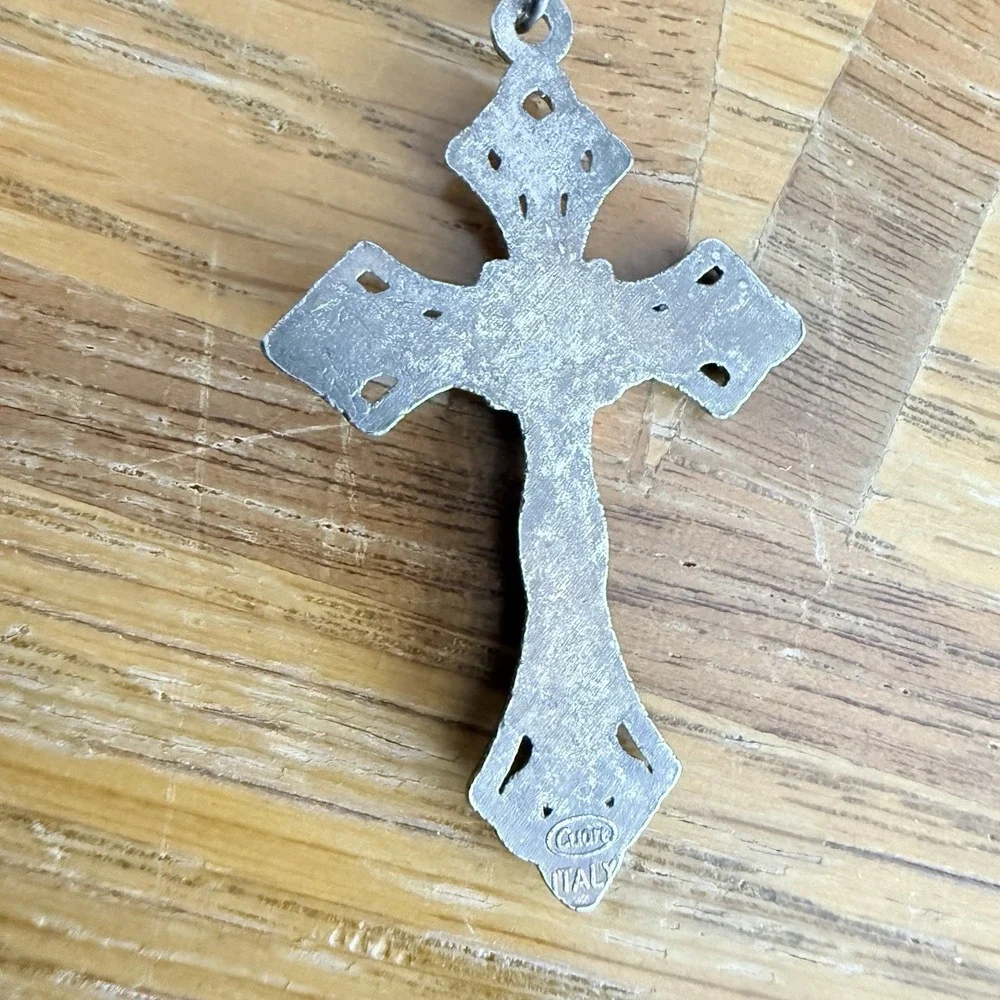 Vintage Italian Single‎ Decade Rosary Chaplet Faux Pearl Beads Crucifix Cuart